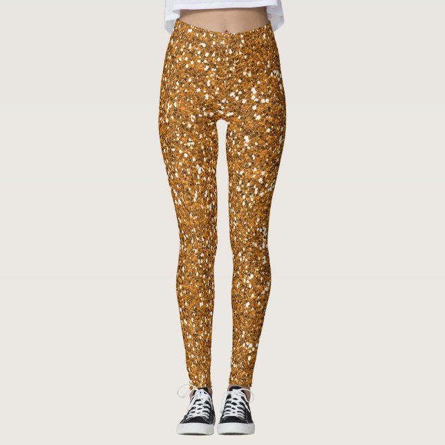 Gold Glitter Leggings (Front)