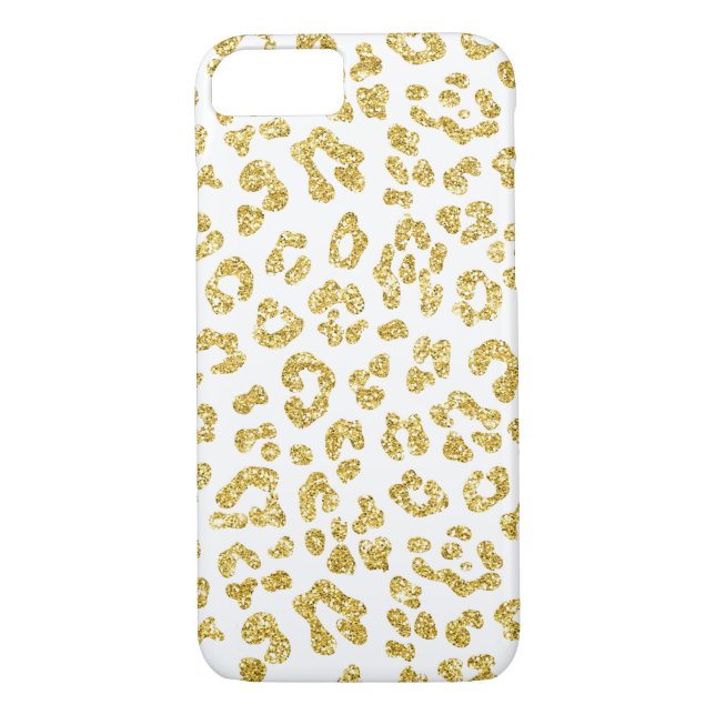 Gold Glitter Leopard Print Case-Mate iPhone Case (Back)