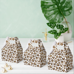 Gold Glitter Leopard Print Favour Box