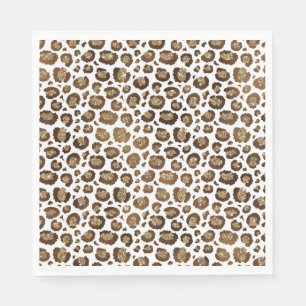 Gold Glitter Leopard Print Napkin