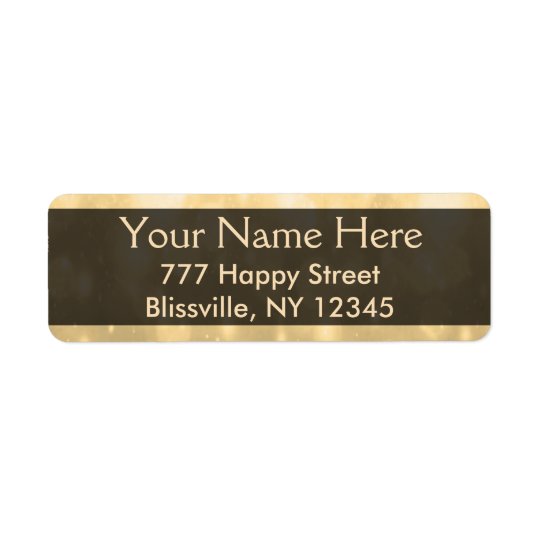 Gold Glitter Lights Return Address Label