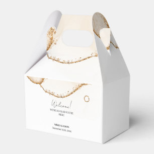 Gold Glitter Line Modern Minimal Wedding Welcome  Favour Box