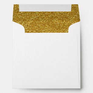 Gold Glitter Lined Custom Wedding Envelope