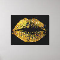 Gold Glitter Lips