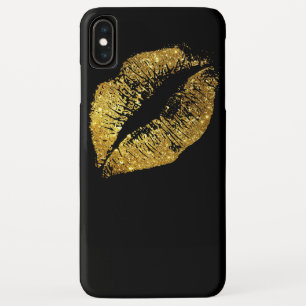 Gold Glitter Lips iPhone XS Max Case