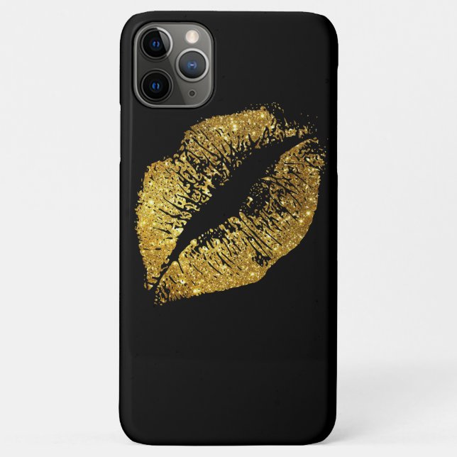 Gold Glitter Lips Case-Mate iPhone Case (Back)