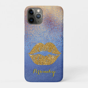 Gold Glitter Lips Sparkle Glam Personalized iPhone 11 Pro Case