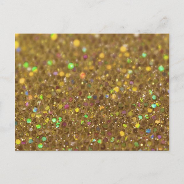 Gold Glitter Look Artwork Postcard (Front)