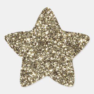 Gold Glitter Look Elegant Christmas Star Sticker