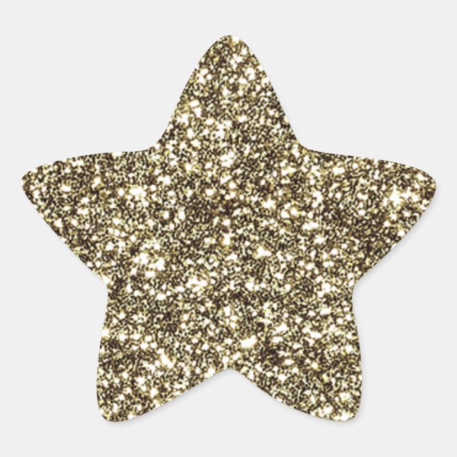 Gold Glitter Look Elegant Christmas Star Sticker (Front)