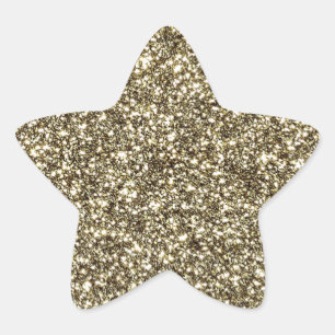Gold Glitter Look Elegant Christmas Star Sticker