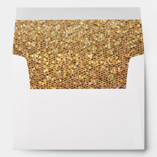 Gold Glitter Look Envelope (Back (Bottom))