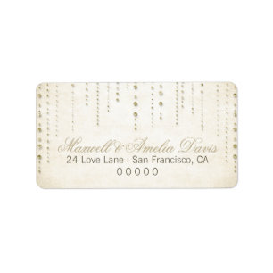 Gold Glitter Look Wedding Address Labels