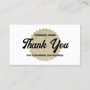 Gold glitter looks Thank you card