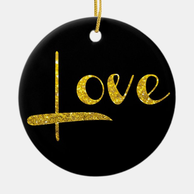 *~* Gold Glitter Love Ornament (Front)