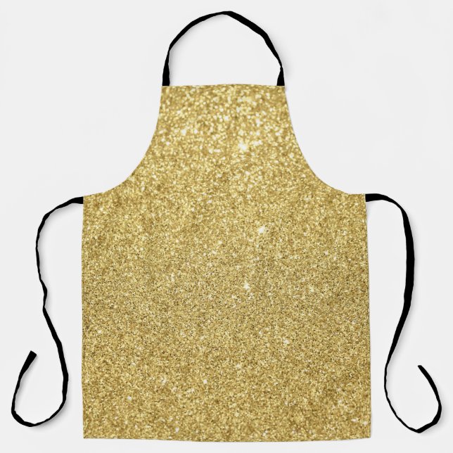 Gold glitter, luxurious, sparkling background. apron (Front)