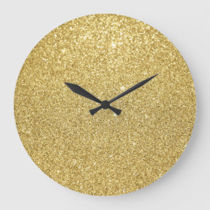 Gold glitter, luxurious, sparkling background. large clock