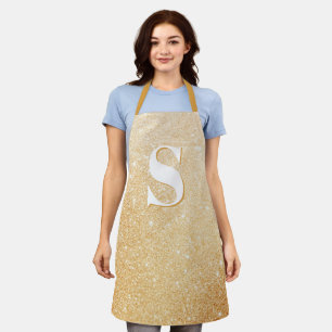 Gold Glitter Luxury Personalised Monogram Apron
