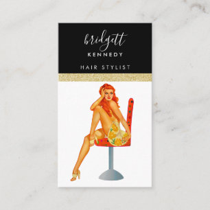 Gold Glitter Makeup Artist Hair Salon   Business Card