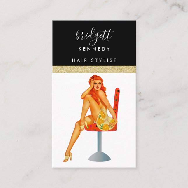 Gold Glitter Makeup Artist Hair Salon   Business Card (Front)