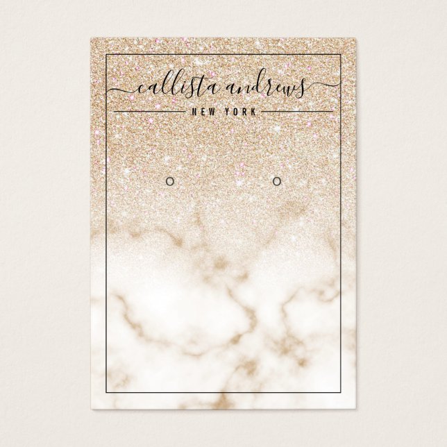 Gold Glitter Marble Ombre Earring Display Card (Front)