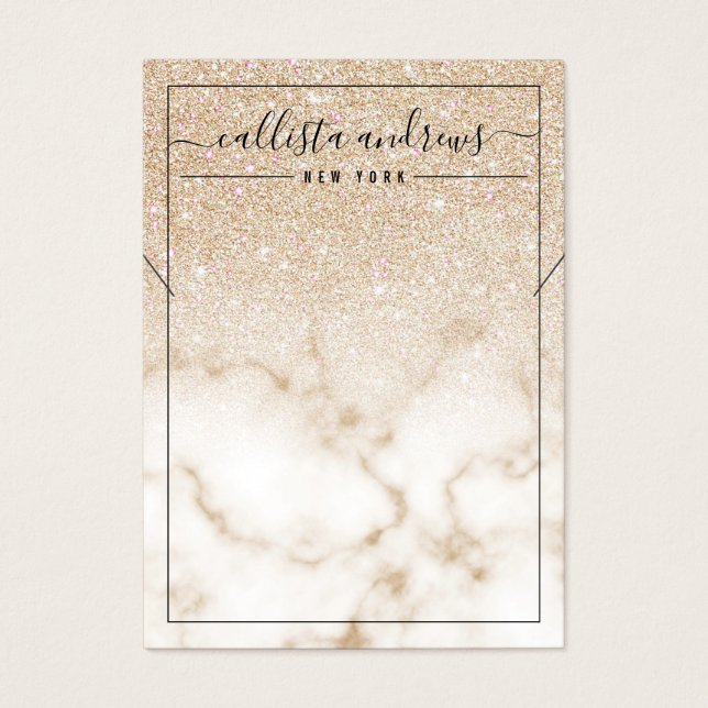 Gold Glitter Marble Ombre Necklace Display Card (Front)