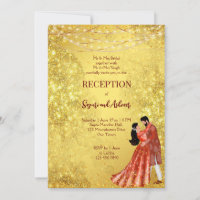Gold glitter maroon dancing couple reception