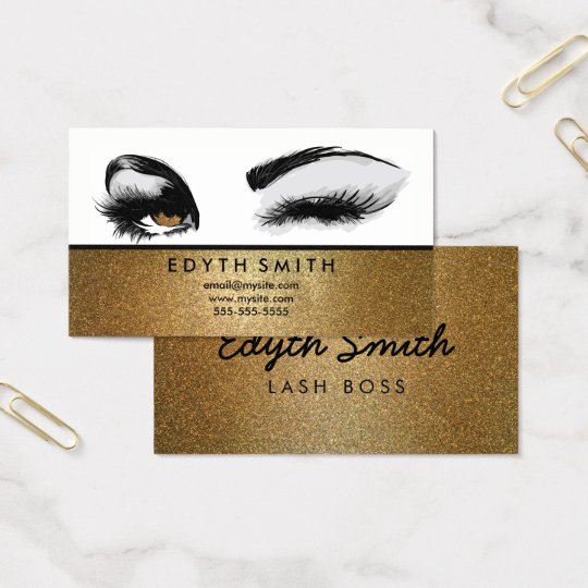 Gold Glitter Mascara or Eyelashes Business Card
