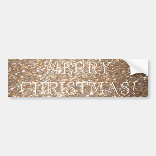 Gold Glitter Merry Christmas Glamour Light Sparkle Bumper Sticker (Front)