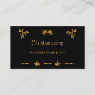 Gold Glitter Merry Christmas, Santa Claus Business Card