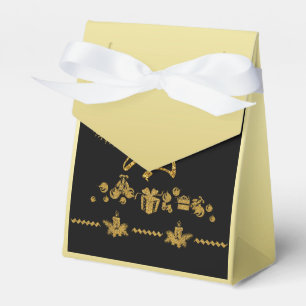 Gold Glitter Merry Christmas, Santa Claus Favour Box