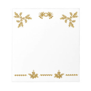 Gold Glitter Merry Christmas, Santa Claus Notepad
