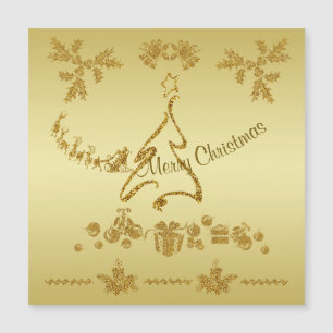 Gold Glitter Merry Christmas, Santa Claus on gold