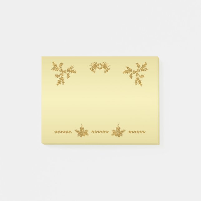 Gold Glitter Merry Christmas, Santa Claus on gold  Post-it Notes (Front)
