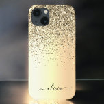 Gold Glitter Metal Monogram Glam Name iPhone 11 Case<br><div class="desc">Gold Faux Foil Metallic Sparkle and Dripping Glitter Brushed Metal Monogram Name and Initial Phone. This makes the perfect sweet 16 birthday,  wedding,  bridal shower,  anniversary,  baby shower or bachelorette party gift for someone that loves glam luxury and chic styles.</div>