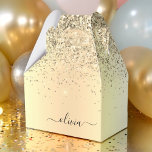 Gold Glitter Metal Monogram Glam Name Favour Box<br><div class="desc">Gold Faux Foil Metallic Sparkle Glitter Brushed Metal Monogram Name Favour Box. This makes the perfect sweet 16 birthday,  wedding,  bridal shower,  anniversary,  baby shower or bachelorette party gift for someone that loves glam luxury and chic styles.</div>