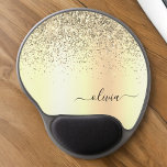 Gold Glitter Metal Monogram Glam Name Gel Mouse Mat<br><div class="desc">Gold Faux Foil Metallic Sparkle Glitter Brushed Metal Monogram Name Mousepad (Mouse Pad). This makes the perfect sweet 16 birthday,  wedding,  bridal shower,  anniversary,  baby shower or bachelorette party gift for someone that loves glam luxury and chic styles.</div>