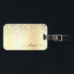 Gold Glitter Metal Monogram Glam Name Luggage Tag<br><div class="desc">Gold Faux Foil Metallic Sparkle Glitter Brushed Metal Monogram Name and Initial Bag or Luggage Tag. This makes the perfect sweet 16 birthday,  wedding,  bridal shower,  anniversary,  baby shower or bachelorette party gift for someone that loves glam luxury and chic styles.</div>