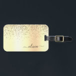 Gold Glitter Metal Monogram Glam Name Luggage Tag<br><div class="desc">Gold Faux Foil Metallic Sparkle Glitter Brushed Metal Monogram Name and Initial Bag or Luggage Tag. This makes the perfect sweet 16 birthday,  wedding,  bridal shower,  anniversary,  baby shower or bachelorette party gift for someone that loves glam luxury and chic styles.</div>