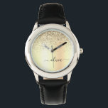 Gold Glitter Metal Monogram Glam Name Watch<br><div class="desc">Gold Faux Foil Metallic Sparkle Glitter Brushed Metal Monogram Name Watch. This makes the perfect sweet 16 birthday,  wedding,  bridal shower,  anniversary,  baby shower or bachelorette party gift for someone that loves glam luxury and chic styles.</div>