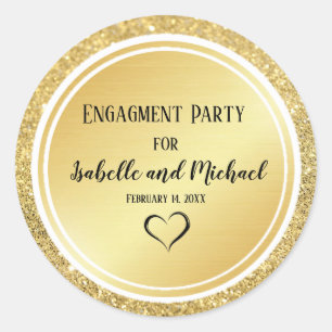 Gold Glitter & Metallic Engagement Envelope Seal