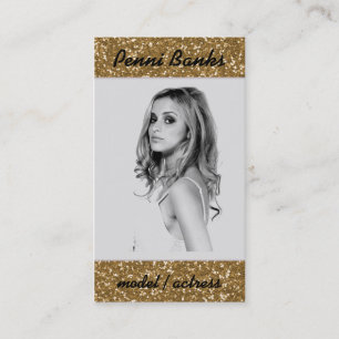 Gold Glitter Model Actress Singer Business Cards
