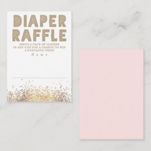 Gold Glitter Modern Diaper Raffle Baby Shower  Enclosure Card