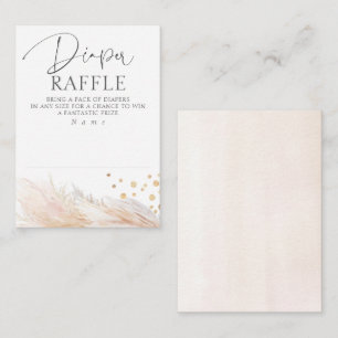 Gold Glitter Modern Diaper Raffle Baby Shower Enclosure Card
