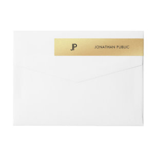 Gold Glitter Modern Elegant Professional Chic Wrap Around Label