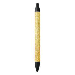 Gold Glitter Modern Elegant Shiny Template Black Ink Pen