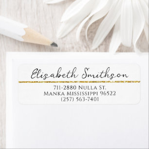 Gold Glitter Modern Luxury Custom Return Address