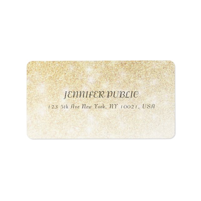 Gold Glitter Modern Template Trendy Design Stylish Label (Front)