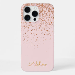 Gold Glitter Monogram Name iPhone Case