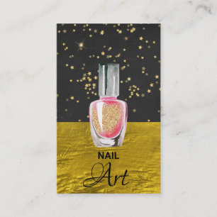 *~* Gold Glitter Nail Art Polish Gold Foil Business Card